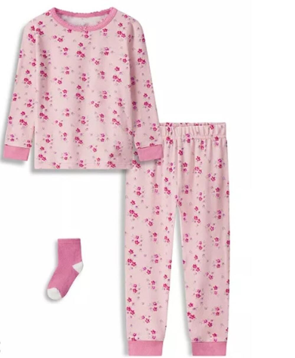 Max & Olivia Baby and Toddler Girl Snug Fit 3-Piece Pajama Set 3T